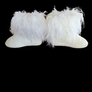 BearPaw White Cream Faux Fur Winter Booties
